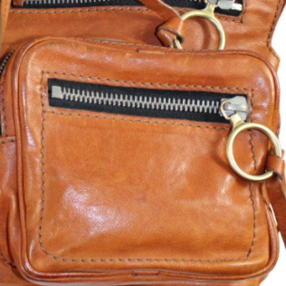 Chloe Betty Styling Saddle Brown Multi Pocket Shoulder Boho Slouch Satchel - Picture 6 of 13